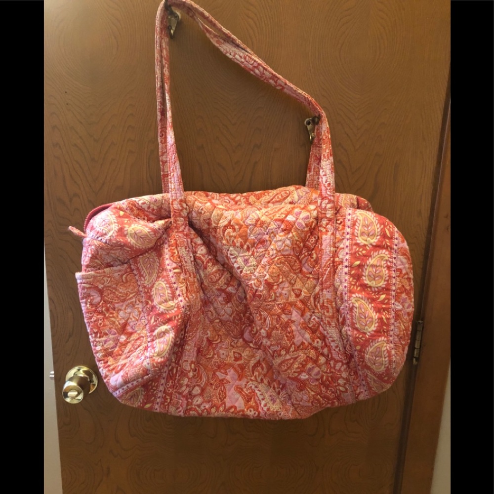 Vera Bradley —- orange / pink large duffle bag